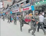  ?? HT FILE ?? Security personnel conduct a search operation in Srinagar on Saturday. A total of 13 militants were killed in the four sectors of Machhil, Naugam, Gurez and Uri since Wednesday.