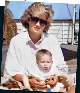  ??  ?? Memories: Diana with Harry on Britannia – in a never-before-seen picture taken by William