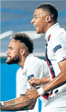  ??  ?? El brasileño Neymar (izquierda) y el francés Mbappé, las principale­s figuras del PSG.