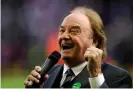  ?? Photograph: Michael Regan/Getty Images ?? Gerry Marsden sings prior to Liverpool v Blackburn Rovers in 2010.