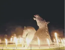  ??  ?? 0 On this day in 2014, The Kelpies near Falkirk, were officially launched with a spectacula­r opening ceremony