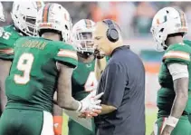  ?? LYNNE SLADKY/AP ?? Miami’s offense, headed by coach Mark Richt, has struggled during UM’s recent three-game losing streak. Now it faces a Georgia Tech team known for limiting opponents’ offensive chances.