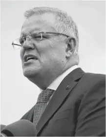  ?? REUTERS ?? Australian Prime Minister Scott Morrison speaks during a joint press conference held with New Zealand Prime Minister Jacinda Ardern at Admiralty House in Sydney, Australia on Feb. 28.