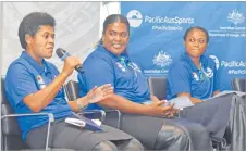  ?? Picture: SOPHIE RALULU ?? Rooster Chicken Fijiana Drua manager Alisi Komaitai (left) speaks during the talanoa session in Lami last week.