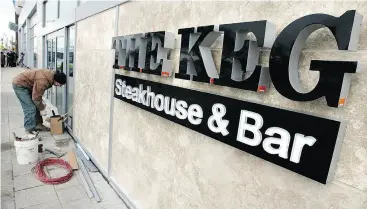  ?? NICK BRANCACCIO / POSTMEDIA NEWS FILES ?? Cara says its purchase of the Keg will add $612 million in annual sales to the business.