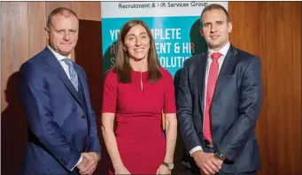  ??  ?? Anntoinett­e O’Flaherty Director with Collins McNicholas pictured with solicitors Alastair Purdy and Einde O’Donnell.