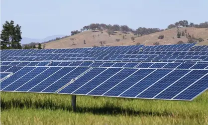  ??  ?? A general view of Mount Majura Solar farm in Canberra, Wednesday, October 18, 2017. (AAP Image/Lukas Coch) NO ARCHIVING Photograph: Lukas Coch/AAP