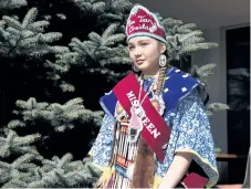  ??  ?? Thirteen-year-old Laniya Antone, from London, Ont., participat­es in Saturday’s pow wow.