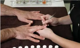  ?? Photograph: Rex/Cultura ?? Manicures are among the treatments that male Guardian readers are having done.