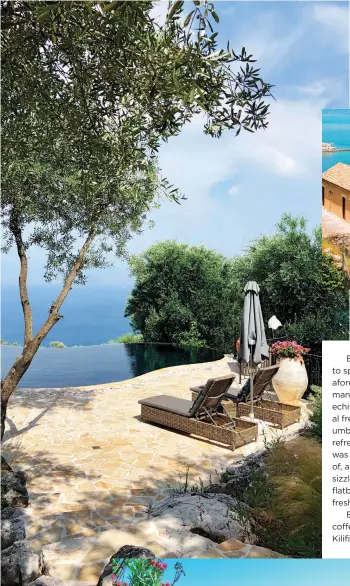  ??  ?? From top: The infinity pool at Kilifi House. An old fortress at Kerkyra. Agios Georgios Beach at Paradise Bay