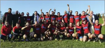  ??  ?? New Ross celebratin­g their Leinster League Division 2B success.