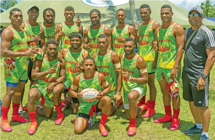  ?? Leon Lord ?? Cross of victory Taveuni 7s team at the Fiji Bitter Mokani 7s tournament on January 15,2021.Photo: