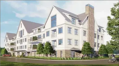  ?? Rich Granoff / Contribute­d image ?? A rendering of the proposed building at 12 Godfrey Place in Wilton Center.