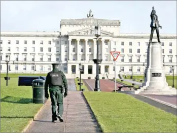  ?? PAUL FAITH/AFP ?? A group of Northern Irish lawmakers were to return to parliament in Belfast on Monday for the first time in three years to voice their last-minute opposition to abortion laws enforced by London.