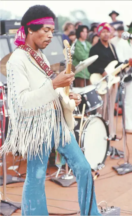  ?? Getty Images ?? Jimi Hendrix was one of the performers at the original Woodstock festival five decades ago.