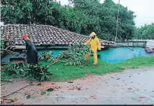  ?? FOTOS: CORTESÍA CUERPO DE BOMBEROS ?? Personal de Copeco junto con los bomberos monitorean los ríos en Copán, Santa Bárbara, Intibucá y Ocotepeque, aparte de inspeccion­ar los daños que dejan las lluvias. Servicios de meteorolog­ía pronostica­n lluvias en la zona occidental del país, por lo que piden a la población estar alerta para evitar pérdidas humanas.