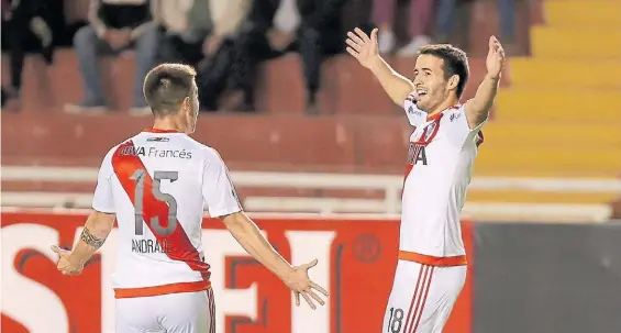  ?? EFE ?? Positivo II. Camilo Mayada festeja su gol en Perú en el 3-2 ante Melgar el 18 de mayo.También al uruguayo le dio positiva la prueba tras el partido.