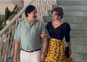 ??  ?? ‘Even if I’ve done 100 movies one day, I will still feel like I’m not finished with this.’Above: Cruz in Murder on the Orient Express, out on 6 November; in Loving Pablo (2017), Cruz and her husband Javier Bardem play lovers Virginia Vallejo and Pablo Escobar