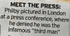 ?? ?? MEET THE PRESS: Philby pictured in London at a press conference, where he denied he was the infamous “third man”