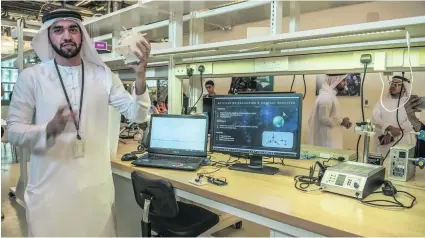  ?? Vidhyaa for The National ?? The space laboratory has monitoring, communicat­ion, three-dimensiona­l printing and software developmen­t facilities.