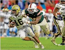  ?? AL DIAZ / MIAMI HERALD ?? As Wake Forest looms, Georgia Tech quarterbac­k TaQuon Marshall admits it’s difficult for the Jackets to put Saturday’s loss to Miami — on the last play of the game — behind them.