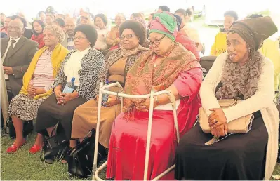  ?? Picture: SUPPLIED ?? MOURNERS: Family and friends gathered for a memorial service for five men who died in a car crash in Amalinda on Saturday.