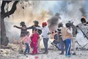  ??  ?? At least 42 people have been killed in the violence that erupted in north-east Delhi on Sunday. RAJ K RAJ/HT PHOTO