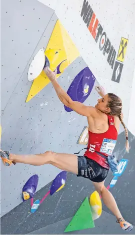  ?? AFP ?? Petra Klingler geht für die Schweiz in Tokio an die Kletterwan­d.