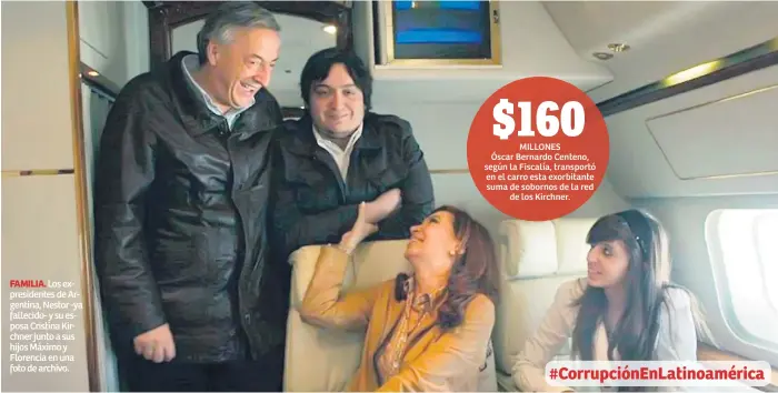  ??  ?? FAMILIA. Los expresiden­tes de Argentina, Nestor -ya fallecido- y su esposa Cristina Kirchner junto a sus hijos Máximo y Florencia en una foto de archivo.