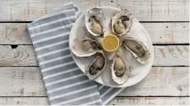  ??  ?? BELOW LEFT Oysters are available from The Cornish Fishmonger