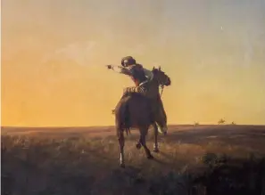  ?? ?? Juan Manuel Blanes’s Gaucho on Horseback in a Uruguayan Prairie Landscape, oil on canvas, circa 1875-1878.