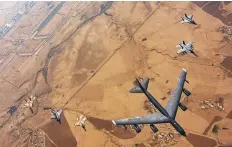  ?? AP ?? ■ American and Israeli aircraft fly over Israel as they take part in the joint exercise Juniper Oak on Tuesday.