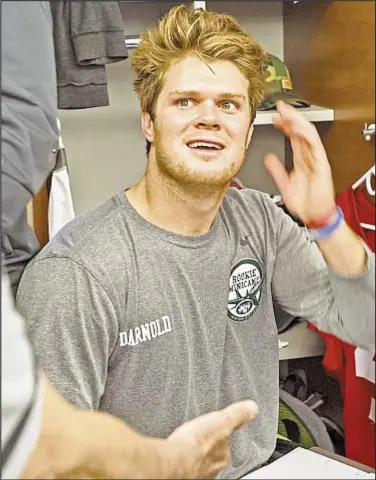  ?? Howard Simmons/New York Daily News ?? Sam Darnold has a big-time fan in Jets CEO Chris Johnson, who believes Gang’s first-round draft pick has what it takes to return Jets to greatness.