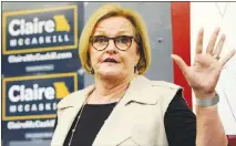  ?? BILL BOYCE / AP ?? Sen. Claire Mccaskill, D-MO., speaks to supporters May 18 at the opening of her campaign field office in Ferguson, Mo. The Senate Majority PAC, the principal super PAC supporting Democratic efforts to capture the chamber, will focus its spending...