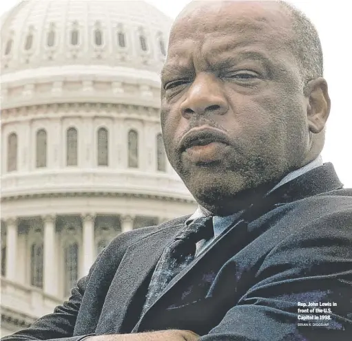  ?? BRIAN K. DIGGS/AP ?? Rep. John Lewis in front of the U.S. Capitol in 1998.