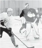  ?? MIKE STOCKER/SUN SENTINEL ?? Goaltender Roberto Luongo, right, says this year’s Panthers team is the most talented he’s been on “by far.”