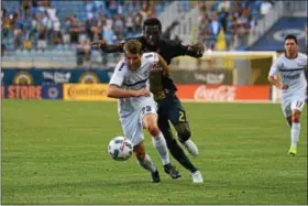  ?? DIGITAL FIRST MEDIA FILE PHOTO ?? Derrick Jones was given a red card during Sunday’s loss to the Red Bulls.