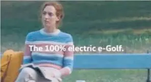  ??  ?? The banned Volkswagen television advertisem­ent for its e-Golf electric car