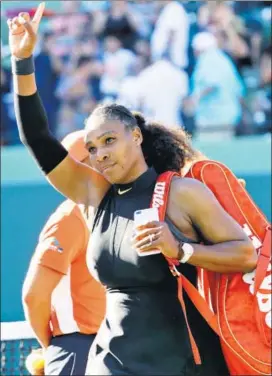  ?? AP PHOTO ?? Serena Williams was competing in her first Grand Slam event since winning the Australian Open in 2017. She missed four Grand Slam events during the pregnancy period .