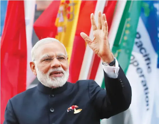  ??  ?? INDIA’S PRIME Minister Narendra Modi is seen at the G20 summit in Hamburg.