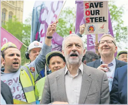  ??  ?? BETRAYAL: Jeremy Corbyn marching with union members but some leaders feel his time is up