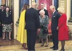  ??  ?? Just banter? The Nato reception at which the Princess appears to shrug off the chance of meeting the US President, left