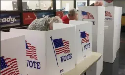  ?? MEDIANEWS GROUP FILE PHOTO ?? During an April 25 demonstrat­ion in Pottstown, potential voters filled out fake ballots as part of the effort to familiariz­e themselves with Montgomery County’s new voting machines which will be used for the first time during the May 21 primary election.