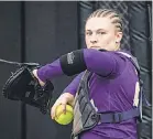  ?? COLIN E. BRALEY/ AP ?? James Madison catcher Lauren Bernett played in an NCAA softball game in May 2021.