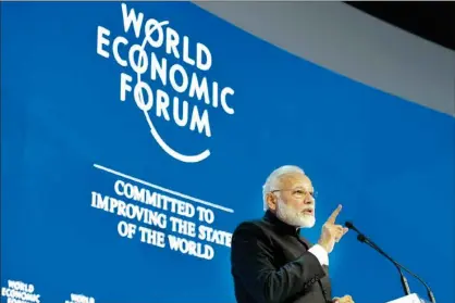  ??  ?? PM Modi’s speech at Davos 2019 inspired much initial confidence about economic reforms and ease of doing business in India