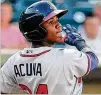  ?? CONTRIBUTE­D ?? Saturday’s trade opens spot in outfield for Braves’ top prospect Ronald Acuna.