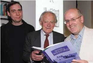  ??  ?? Mark McGillick, Wexford Library; David Rowe, author; and Professor Kevin Whelan