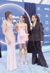  ?? ?? The singer during her Billboard interview with pre-event hosts Rania Aniftos and Lilly Singh.