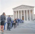  ?? J. SCOTT APPLEWHITE/AP ?? The Supreme Court attracted a long line of hopeful onlookers on Oct. 1, the first day of the 2018 term.