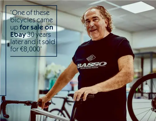  ??  ?? Below: Alcide Basso started building bikes in his teens in his parents’ garage. Some 40 years on the operation may have grown significan­tly, but he still makes Basso’s carbon bikes in Italy